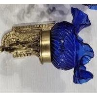 Luminária Parede Vidro Azul Base Dourada Bronze Impecável comprar usado  Brasil 