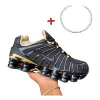 Tenis Nike Shox 12 Molas Preto Dourado + Pulseira Brinde comprar usado  Brasil 