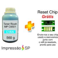 Toner Refil Ricoh Mp C6501 Cyan Com Reset Chip Grátis comprar usado  Brasil 