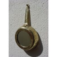 Antiga - Frigideira De Bronze Em Forma De Espelho !!! comprar usado  Brasil 