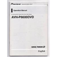 Manual Instruções Pioneer Avh-p6600 Dvd Av Receiver comprar usado  Brasil 
