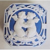 Caixa Antiga Inglesa Porcelana Wedgwood Azul Anjos E Flores, usado comprar usado  Brasil 