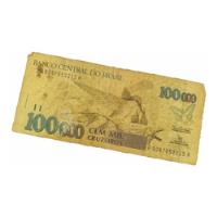 100000 Cem Mil Cruzeiros Cédula Nota Nacional Brasil N0254 comprar usado  Brasil 