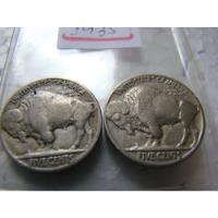 Usado, 2 Moedas Estados Unidos 5 Cent Centavo Dólar Búfalo 1936 37 comprar usado  Brasil 