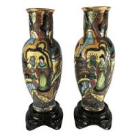 Par De Vaso Antigo Ceramica Tasca 47cm, usado comprar usado  Brasil 