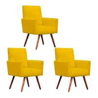 Kit 3 Poltronas Decorativas Nina Suede Amarelo Dominic Decor comprar usado  Brasil 