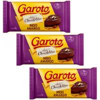 Kit 3 Cobertura Chocolate Garoto Meio Amargo 1kg comprar usado  Brasil 